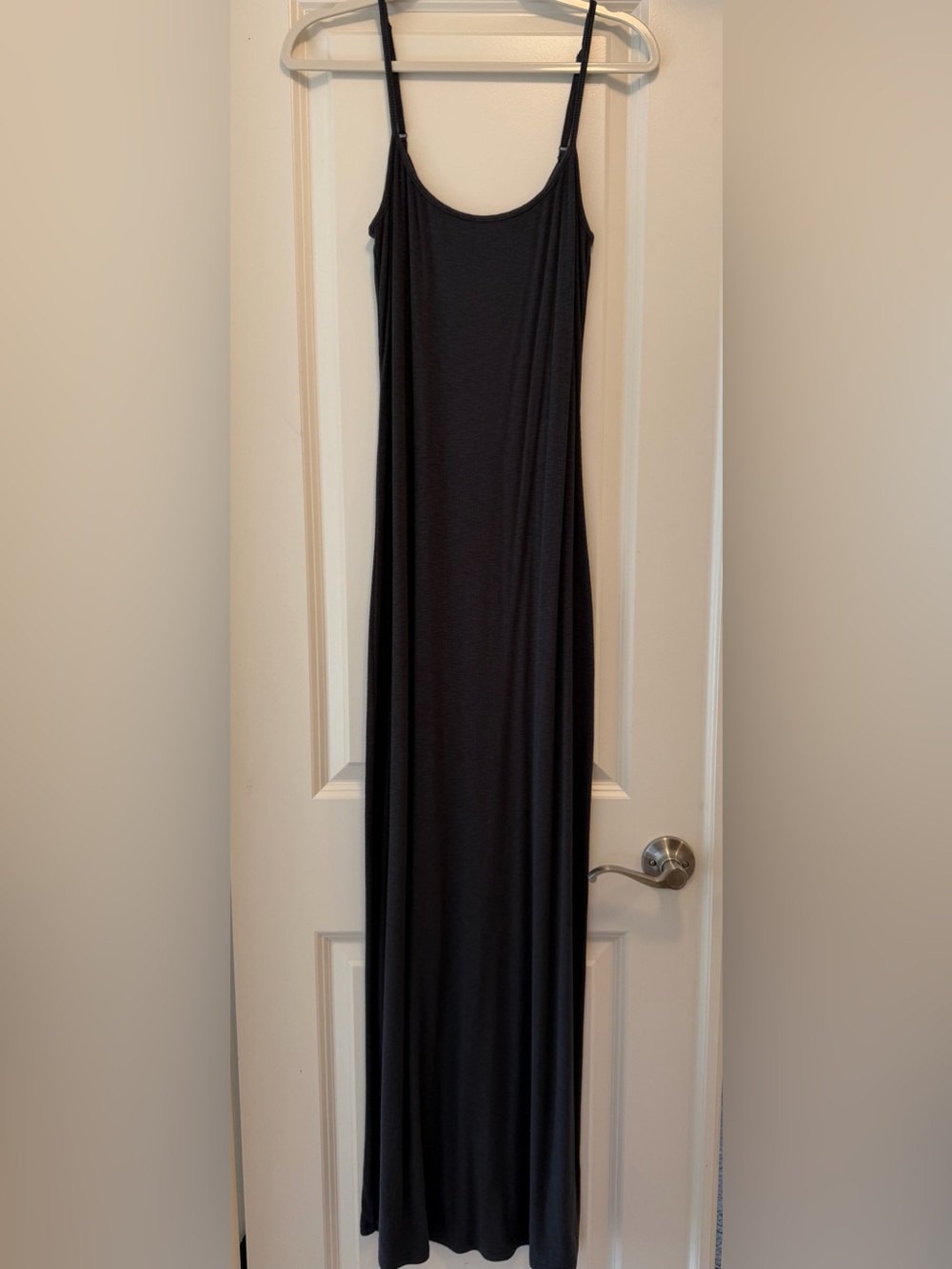 aerie Sleeveless Maxi Dress with Adjustable Straps - Dark Charcoal Gray